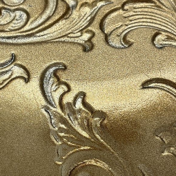 Goofus Reverse Glass Candy Dish Nut Bowl Serving Plate Purple Gold Vintage Decor - Picture 8 of 13